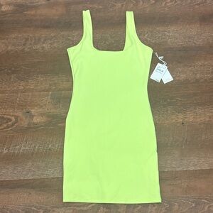Good American Neon Yellow Mini Dress never worn new with tags